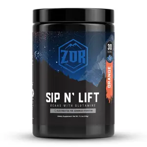 Zor Labs Sip N' Lift BCAA Powder with Glutamine & Electrolytes - Branched Chain Amino Acids (BCAAs) Supplement for Intra Workout Hydration & Post Workout Recovery