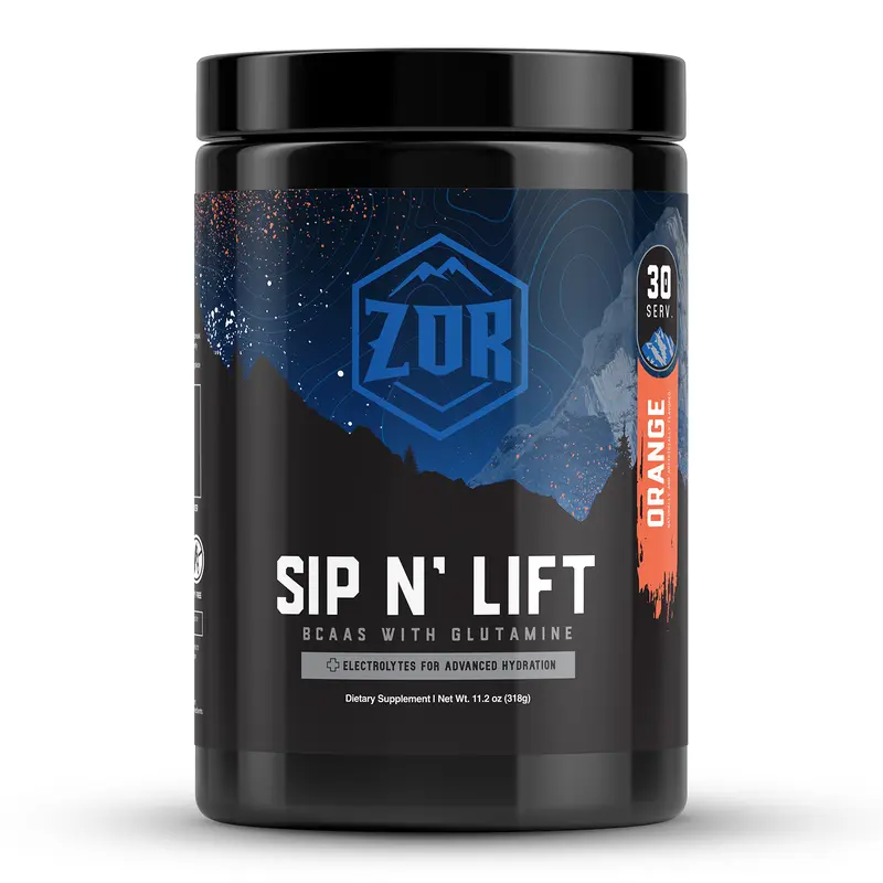 Zor Labs Sip N' Lift BCAA Powder with Glutamine & Electrolytes - Amino Acids Supplement for Intra Workout Hydration & Post Workout Recovery - Branched Chain Amino Acids (BCAAs)