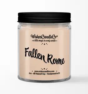 Fallen Rome 8oz Soy Candle With FREE Hidden Pin Inside Of The Wax - Rome Burning - Fall of Ancient Rome - Roman Empire - Theme Park - Attraction - Vacation - Wishes Candle Co