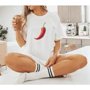 Spicy Red Chili Pepper T-Shirt, Fun & Bold Graphic Tee, Unisex Comfortable All-Season Wear, Stylish Outfit for Food Lovers