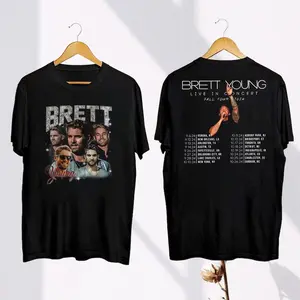 Graphic Brett Young Fall Tour 2024 T-Shirt, Brett Young Homage Shirt, Brett Young Fan Gift, Country Music Brett Young Tee, Brett Young Merch