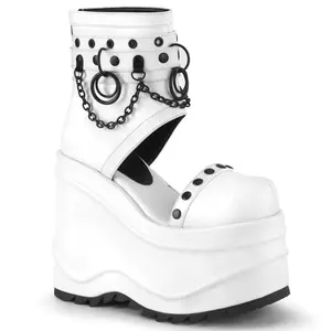 Demonia Wave-22 White Vegan Leather Sandals Demonia Wave-22 White Vegan Leather Sandals