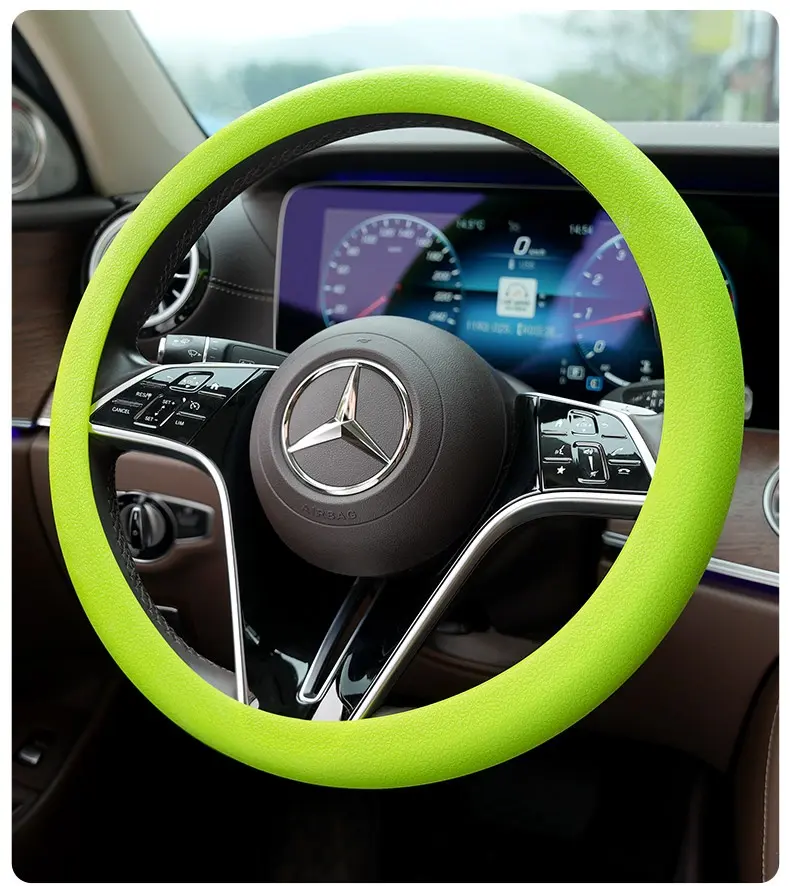 Car summer ice-feel ultra-thin steering wheel cover, non-slip silicone with a textured pattern, all-season handle grip, soft, unisex