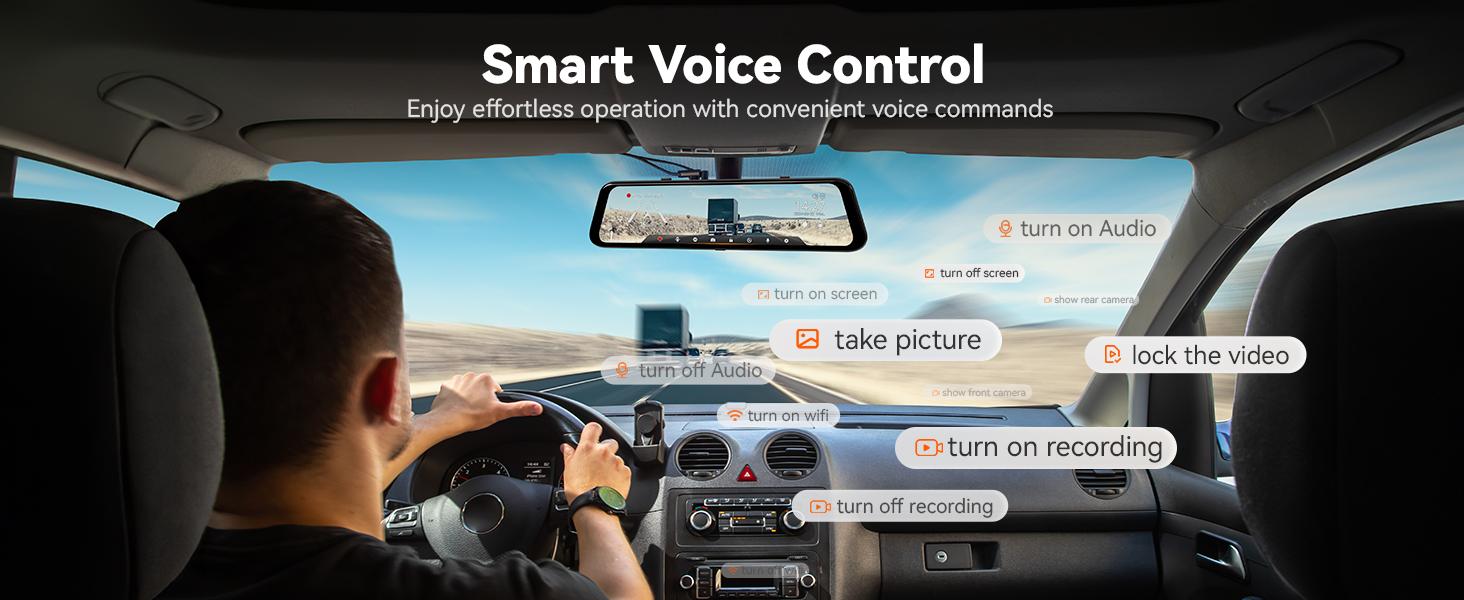 WOLFBOX G850 PRO 4K Mirror Dash Cam with ADAS and BSD, Smart Rear View Mirror with 5.8GHz WiFi, Voice Control, 12 inches Camera Includes 64GB Card, GPS, G-Sensor, Loop Recording Hd Driving Recorder Automotive Video Recorder TikTokShopHolidayHaul