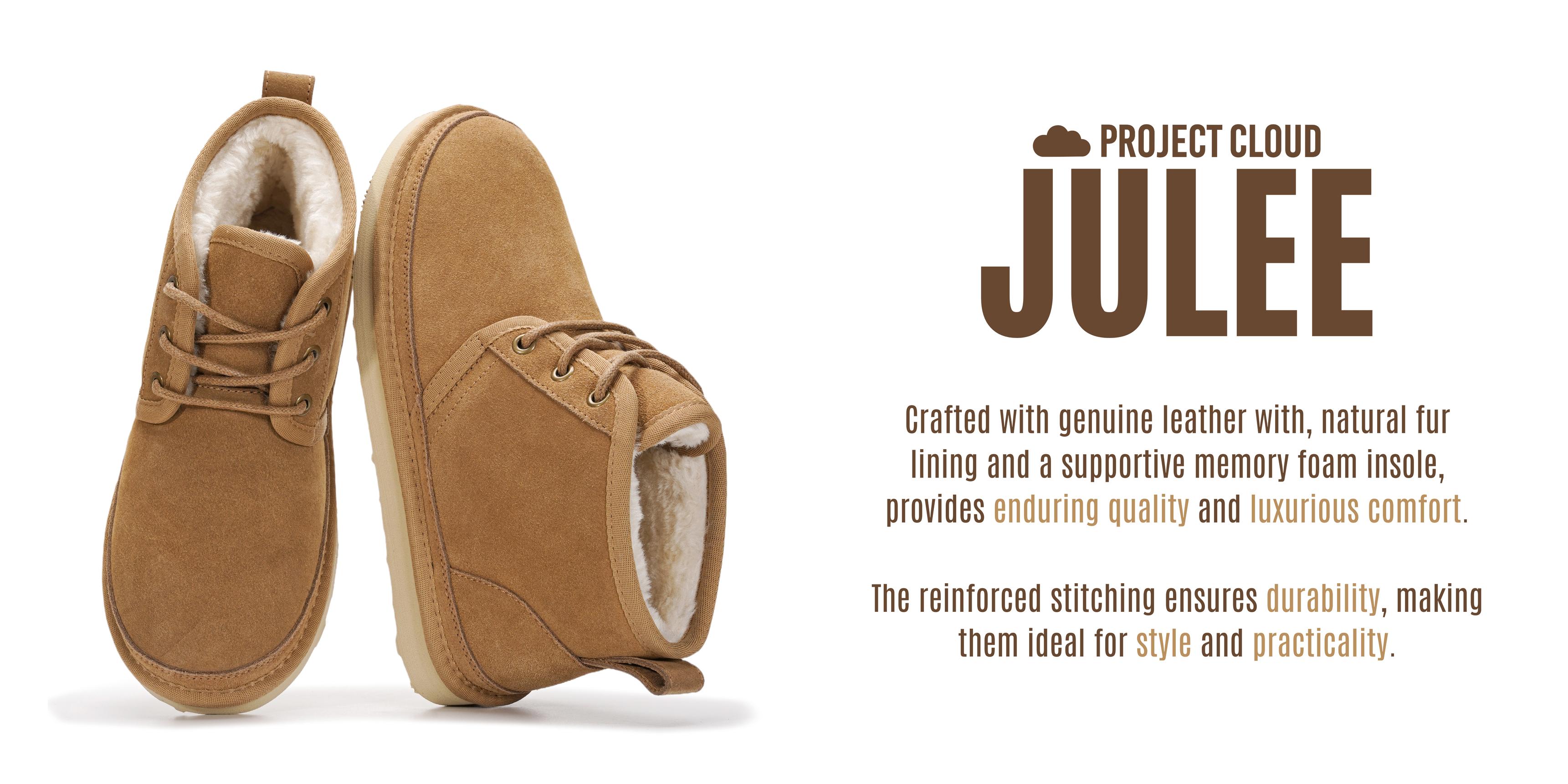 Project Cloud Women's | 100% Genuine Suede Ankle Boots | Memory Foam | Lightweight | Non-Slip - Julee