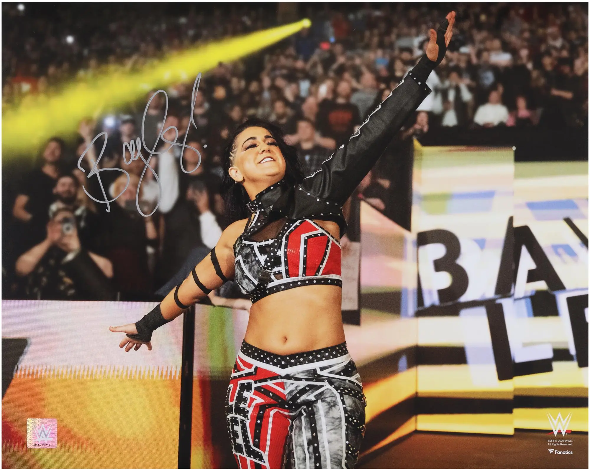 Bayley WWE Autographed 16" x 20" Entrance Arms Out Photograph - Fanatics Authentic Certified