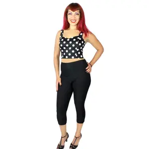 Women’s Pin Up Black High Waisted Capri Pants