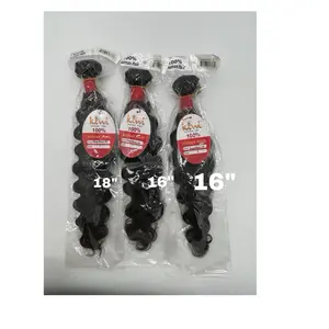 Kiwi 100% Human Hair Bundles 18" 16" 16" Deep Wave Extensions for Natural Look and Volume High-Quality Virgin Hair