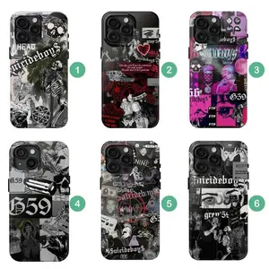 New Release iPhone 17 6 Styles Ver2 uicideboys Tough Phone Case Full Border Print Greeyyy 59 Compatible with iPhone 11-17 Vintage Shockproof Casing Protector Protection
