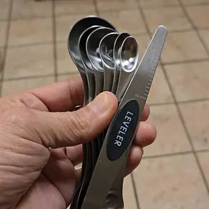 Stainless Steel Magnetic Spoons 7 Set with Leveler for Baking, Stackable Metallic Spice  Kitchen Utensils and Gadgets Measure Cups Measuring