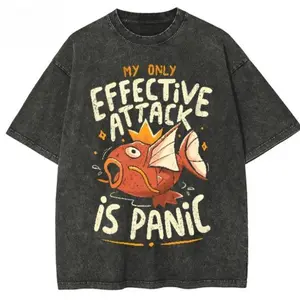 Vintage Tees Effective Attack Is Panic T-Shirt Graphic Tees Funny Shirt Unisex Anime Shirt Menswear Womenswear Streetwear Whimsical Design