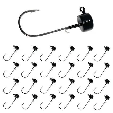 25-Pack Ned Rig Mushroom Jigs - Lead Shroom Head for Finesse Bass Fishing (Multiple Sizes), Artificial Fishing Lures, Fishing Gear Supplies