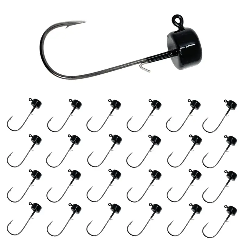 25-Pack Ned Rig Mushroom Jigs - Lead Shroom Head for Finesse Bass Fishing (Multiple Sizes), Artificial Fishing Lures, Fishing Gear Supplies