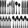 24-Piece Food-Grade Stainless Steel Tableware Set for 1-5 People, Adult Oval Handle Cutlery with Steak Knives, Forks, Spoons, Glossy Mirror-Polished Ready-to-Use Everyday Utensils for Home