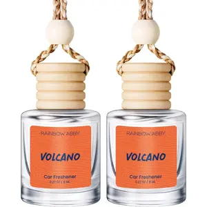 Home FurnishingsRAINBOW ABBY Hanging Car Air Freshener Diffuser 2 Pack - Volcano Fragrance Oil, 45+ Days Long Lasting, Essential Oil Diffuser For Car