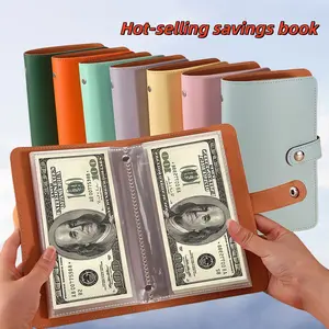 PU Money Saving Book, Holds Up to 100 Bills & Cards, Large Capacity Cash Storage Notebook, Fun Budget Planner, Ideal Gift Idea