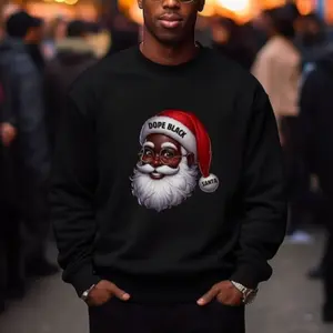 Dope Black Santa Sweatshirt, Christmas Sweatshirt, African American Santa Sweatshirt, Cool Black Santa, Black Santa Holiday Sweatshirt