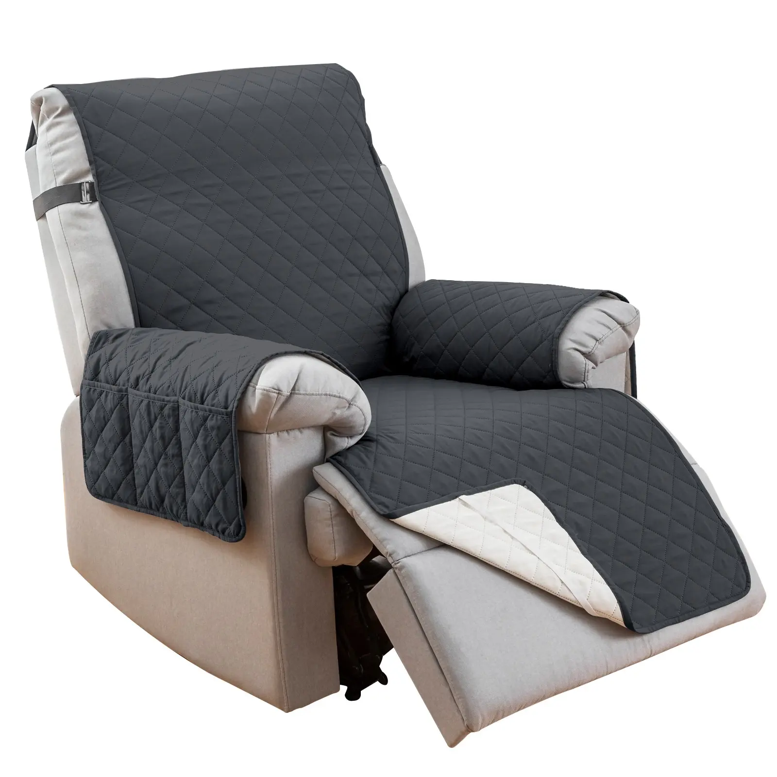 1PC Waterproof Recliner Slipcover Four Seasons Universal Recliner Chair Cover For Office Living Room Home Decor Washable Couch Cover For Dog Cleanable Easy Maintenance