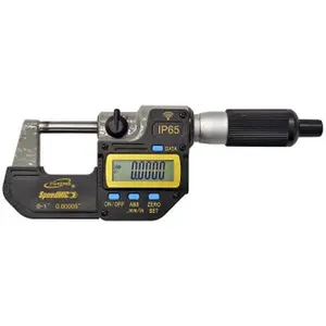 iGaging Quick Action SpeedMic Digital Micrometer, 0-1" Range, 0.00005"/0.001mm, Smart Wireless Data Output, Wireless Charging, Micro USB Data Output Port, IP65 Protective Rating against Dust & Fluid