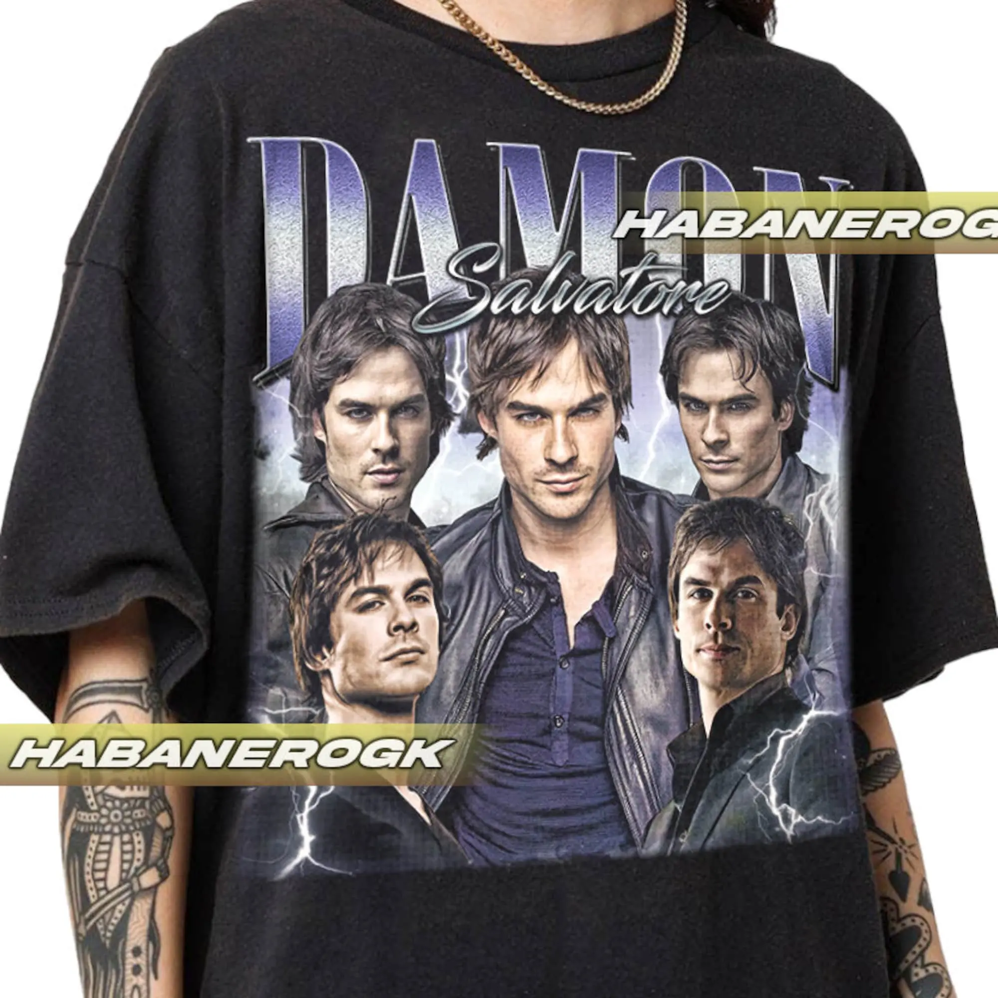Limited Damon Salvatore Vintage T-Shirt, Graphic Tee, Unisex Shirt, Gift For Fans