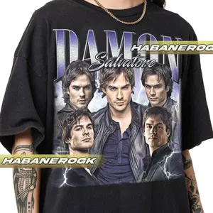 Limited Damon Salvatore Vintage T-Shirt, Graphic Tee, Unisex Shirt, Gift For Fans
