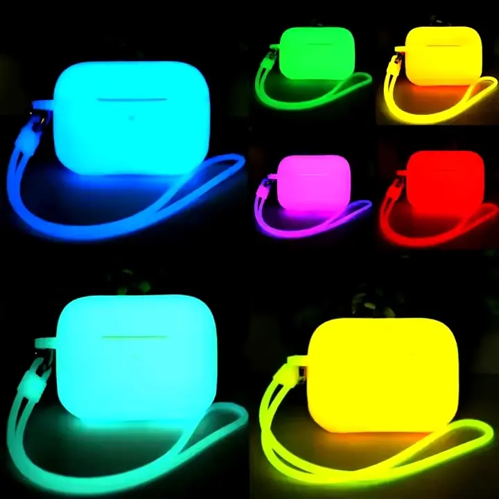Cubierta luminosa para AirPod Pro, color sólido que brilla en la oscuridad, el mejor precio