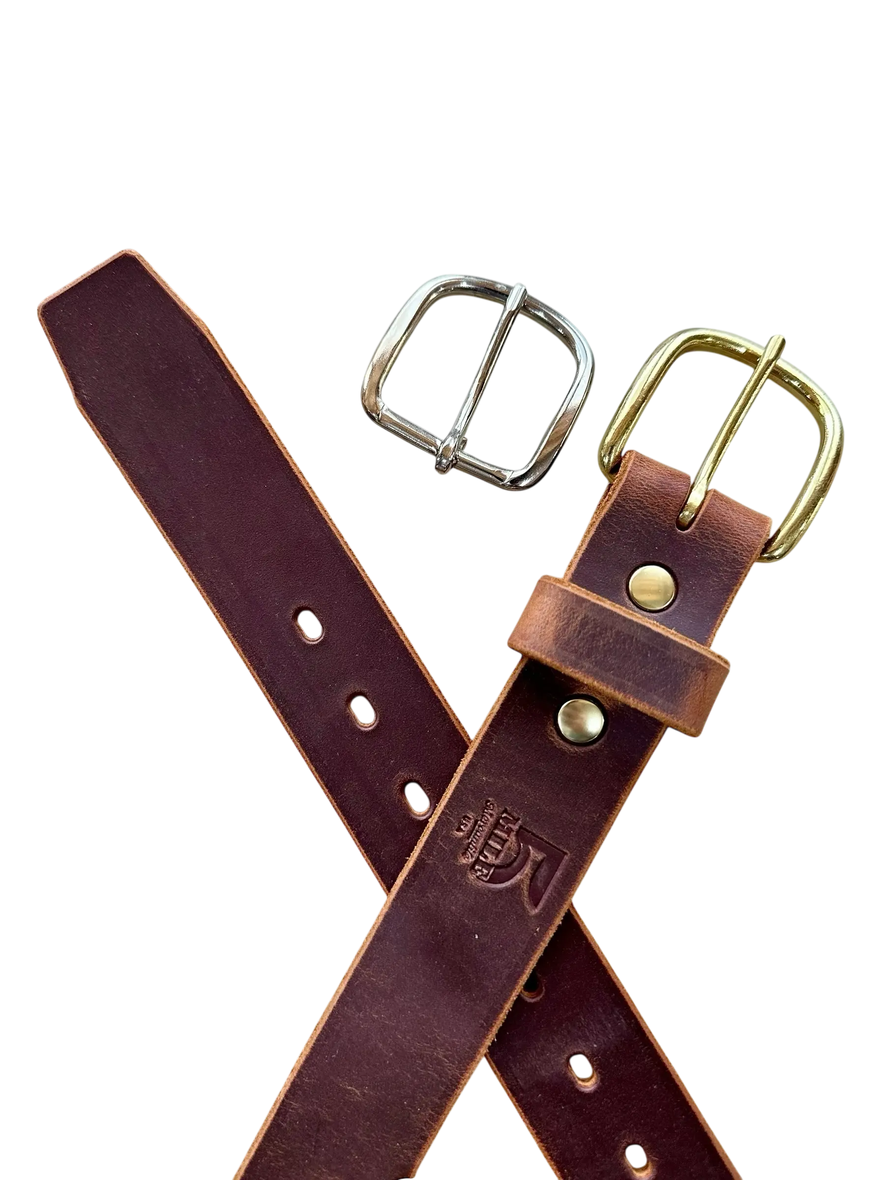 5 Miler Belt  / Distressed Buffed Brown / Stiffness: Medium Soft / Width: 1.5''