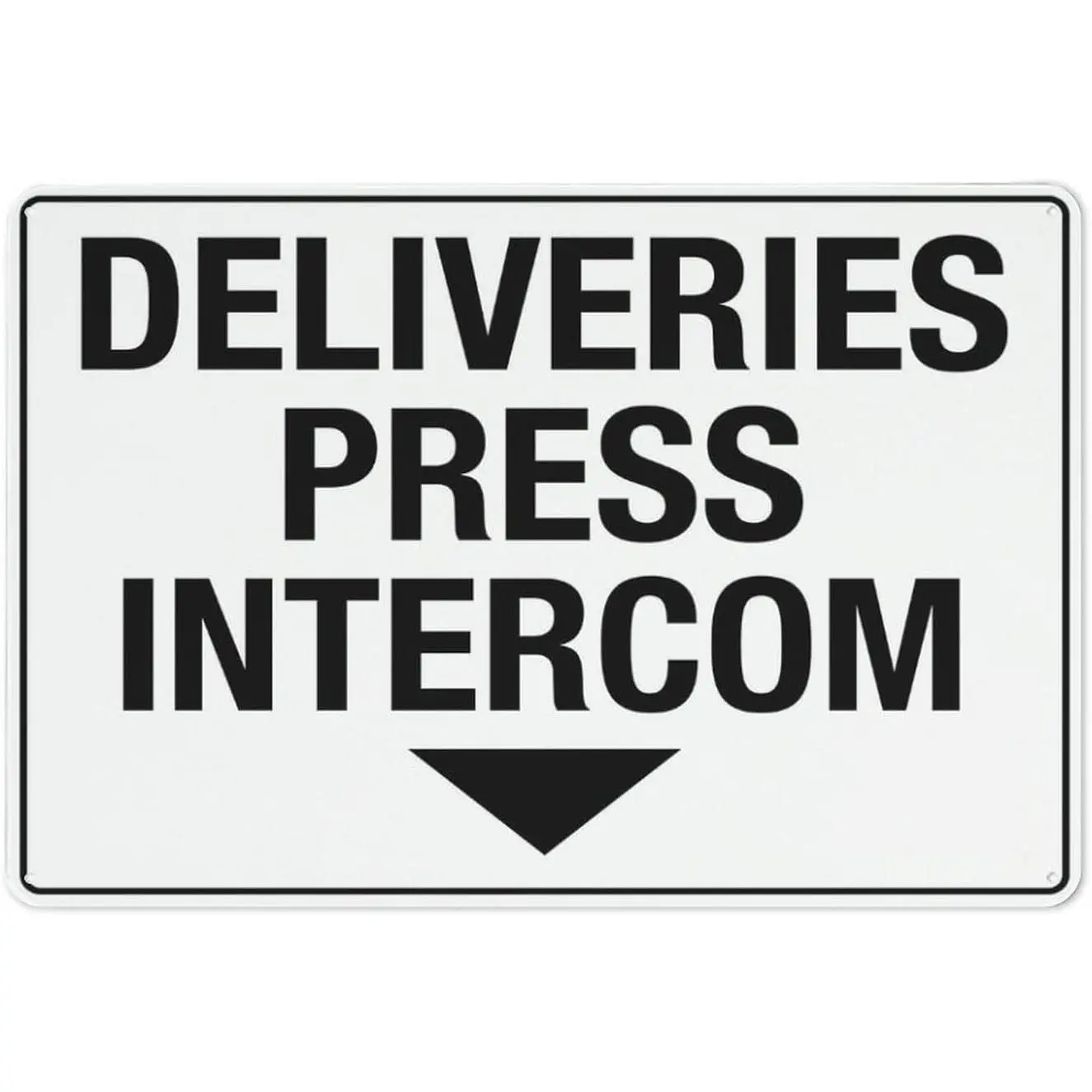 Deliveries Press Intercom Sign Warning Sticker-Security Sign Outdoor Sign 12 X 8 Inches