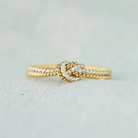 Women's Simple Knot Design Copper Rings, Statement Rings, Fashion Jewelry for Party, Daily Clothing Decor, Trendy All-match & Exquisite Jewelry for Birthday Gift
