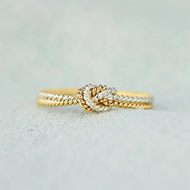 Women's Simple Knot Design Copper Rings, Statement Rings, Fashion Jewelry for Party, Daily Clothing Decor, Trendy All-match & Exquisite Jewelry for Birthday Gift