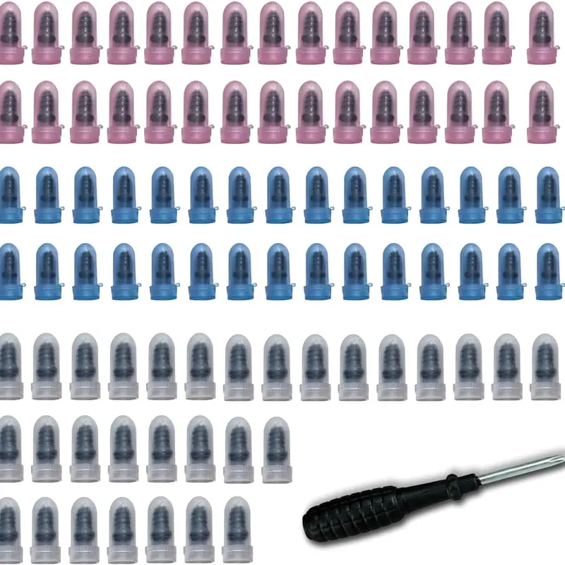 101PCS Tire Repair Kit with Self-Tapping Rubber Screws & Tool - Tubeless Tire Plug Set for Motorcycle, Bike, ATV, Tractor - Emergency Puncture Fix, Portable Puncture Repair Kit with Screwdriver