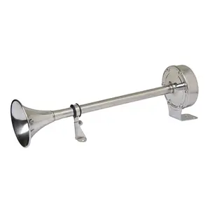Marinco 10028XLP Single Trumpet Marine Electric Horn, 16.5-Inch 304 Stainless Steel Construction, 12V, 5A, 370Hz