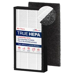 FLT4100 Filter E Replacement Compatible with GermGuardian AC4100, AC4150 Air Purifiers - HEPA + Carbon Pre-Filter Set by LifeSupplyUSA