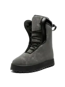 High-Top Fashion Boots for Winter, Soft PU Leather, Warm Fleece Lining, Non-Slip Sole, Casual Mid-Calf Boot for Outdoor Activities, Winter Boot Shoes