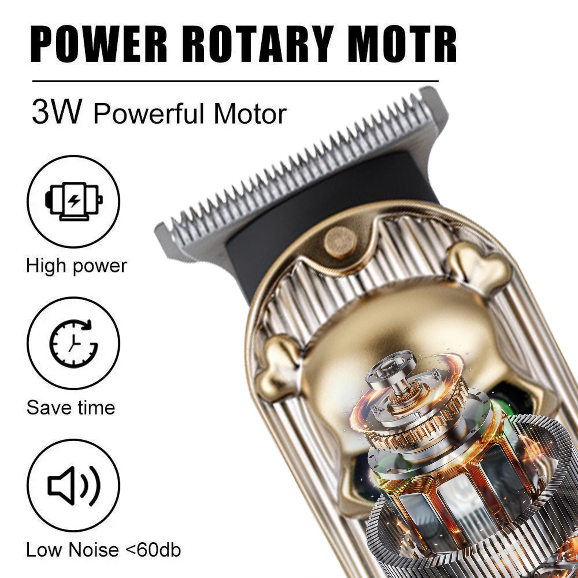 Professional Cordless Hair Clipper for Men - T-Blade Zero-Gap Trimmer with Detail & Fading Combs, Rechargeable All-in-One Beard, Mustache & Body Trimmer, Home Barber Precision Grooming, USB Fast Charging