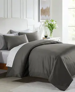 Duvet Cover 400 Thread Count 100% Cotton Sateen - Button Closure, Corner Ties