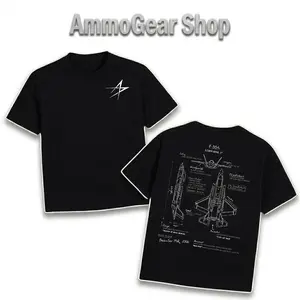 F-35A Lightning II, Lockheed Martin Stealth Fighter Jet, Blueprint Graphic Tee, Technical Specs, Schematic, Aviation Enthusiast, Pilots, Veterans, USAF, Unisex