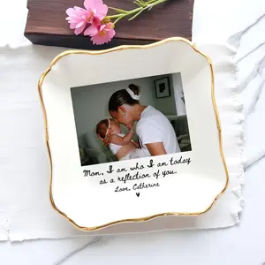 Custom Photo Mother of The Bride Jewelry Dish, Mother of The Groom Jewelry plate,Custom MOB Jewelry Tray for Mom, Wedding Favor Gift For Mom