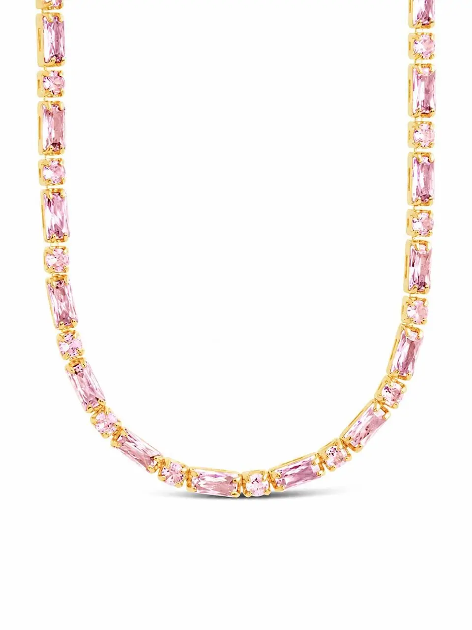 Georgia Light Pink CZ Tennis Necklace