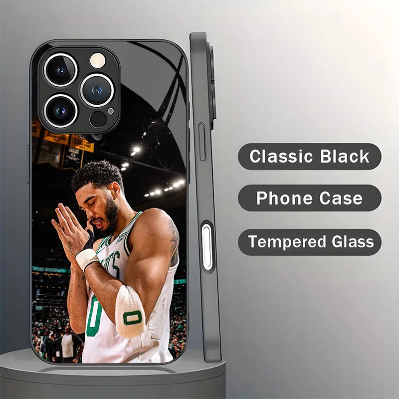 Tatum Silicone Cellphone Casing & Screen Protector Set - Tempered Glass, Anti-Drop, Anti-Sweat, Shockproof Rugged Cover for iPhone 17 Pro Max, 16/15/14/13/12/11 Plus, Air, Xs & Samsung A03-A56, S10-S25 Series (Basketball-Themed Accessory), Smartphone, Han