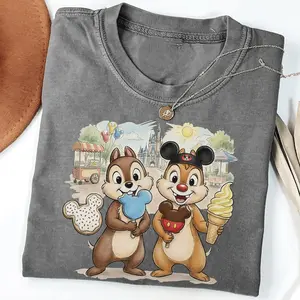 Gildan Youth & Adult Funny Chip And Dale Disneyland Snack Shirt, Park Ice Cream Shirt, Chip Dale Double Trouble Tee, Magic Kingdom Family