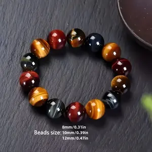 Lucky Charm Bracelet-Yellow Tiger's Eye and Dendrolite, Perfect Gift for Friends