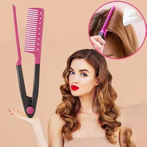 V-Shaped Hair Straightening Brush, Foldable Anti-Static Detangling Comb for Wet and Dry Hair, Flexible Styling Brush for Smoothing, Frizz Control and Easy Straightening, Lightweight Portable Hair Tool for Daily Styling and Travel Use, Hair Styling Tools