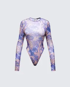 Thorne Multi Mesh Tattoo Printed Bodysuit