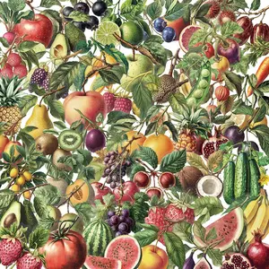 Vintage Fruit Pattern Sticker (50pcs), Fruit Cartoon Element Sticker, DIY Decorative Sticker for Phone, Notebook, Handbook, Toy, Poster, Luggage, Cases