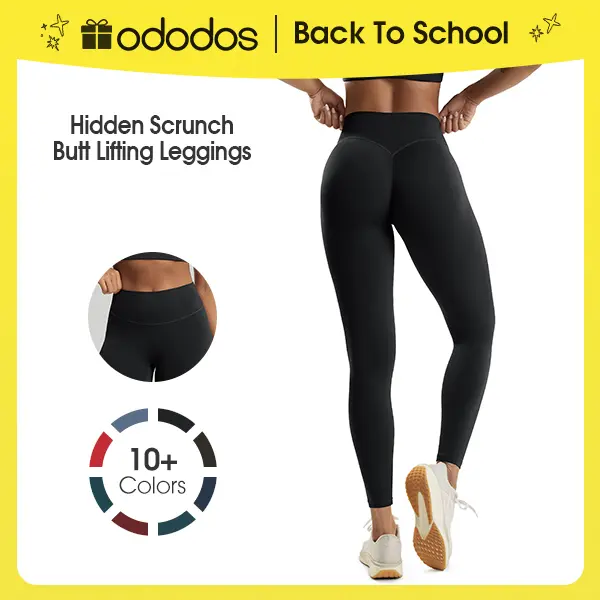 ODODOS Women's 25" No Front Seam High Waist Hidden Scrunch Butt Lifting Leggings - Compression Shapewear, High Stretch, Gym Workout Athleisure Fitness Pants, Athletic Bottoms for Sports & Outdoor Activities