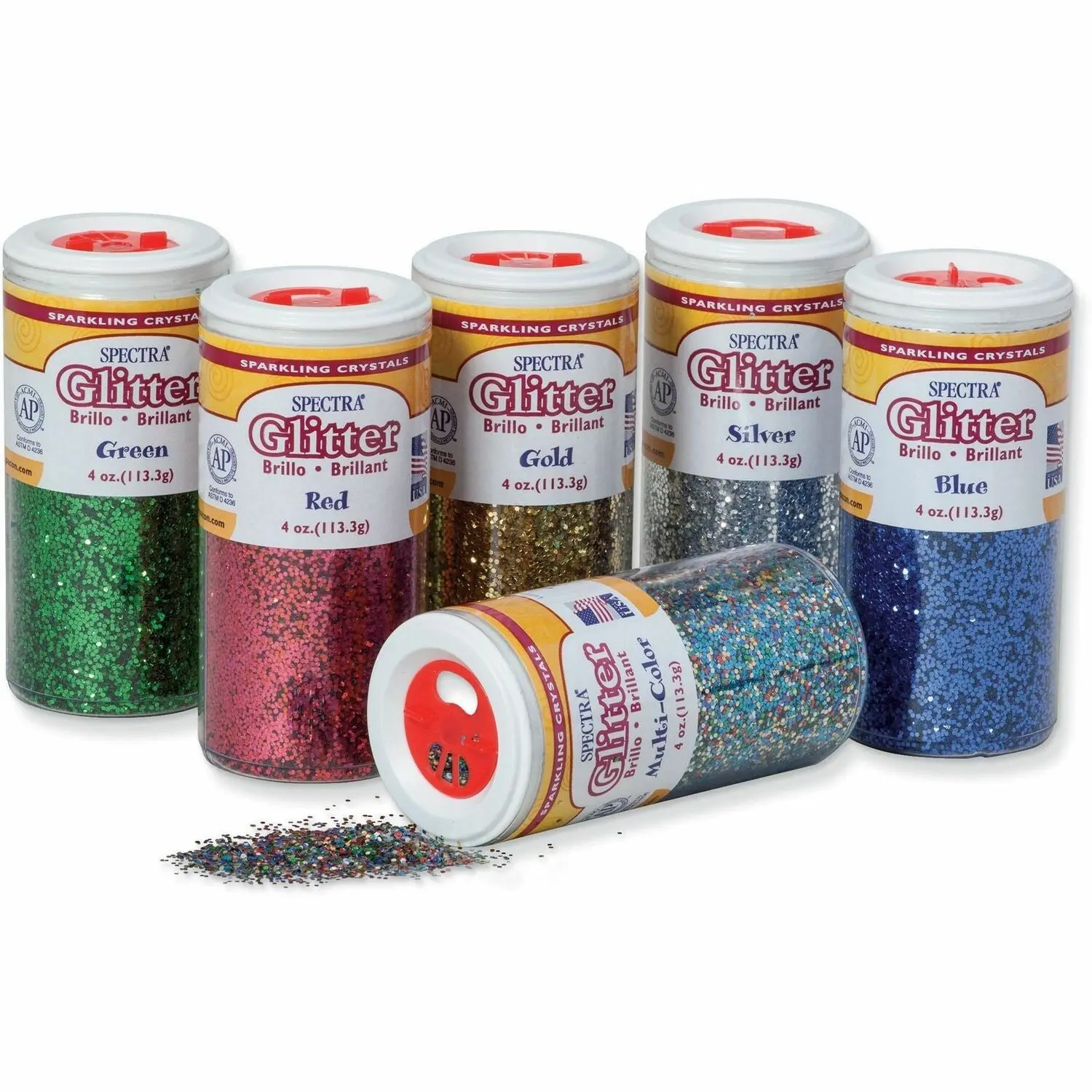 Dixon Ticonderoga Company Spectra Glitter Sparkling Crystals, 6 / Set, PAC91370