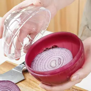 Red Onion-Shaped Freshness Keeper - Durable Plastic Storage Box for Kitchen Essentials