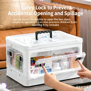 Clear Plastic Stackable Storage Box with Handle, Durable Multi-Use Organizer Bin, Ideal for Pills, Snacks, Toys, Makeup and Daily Items, Portable Household Essential Storage Case