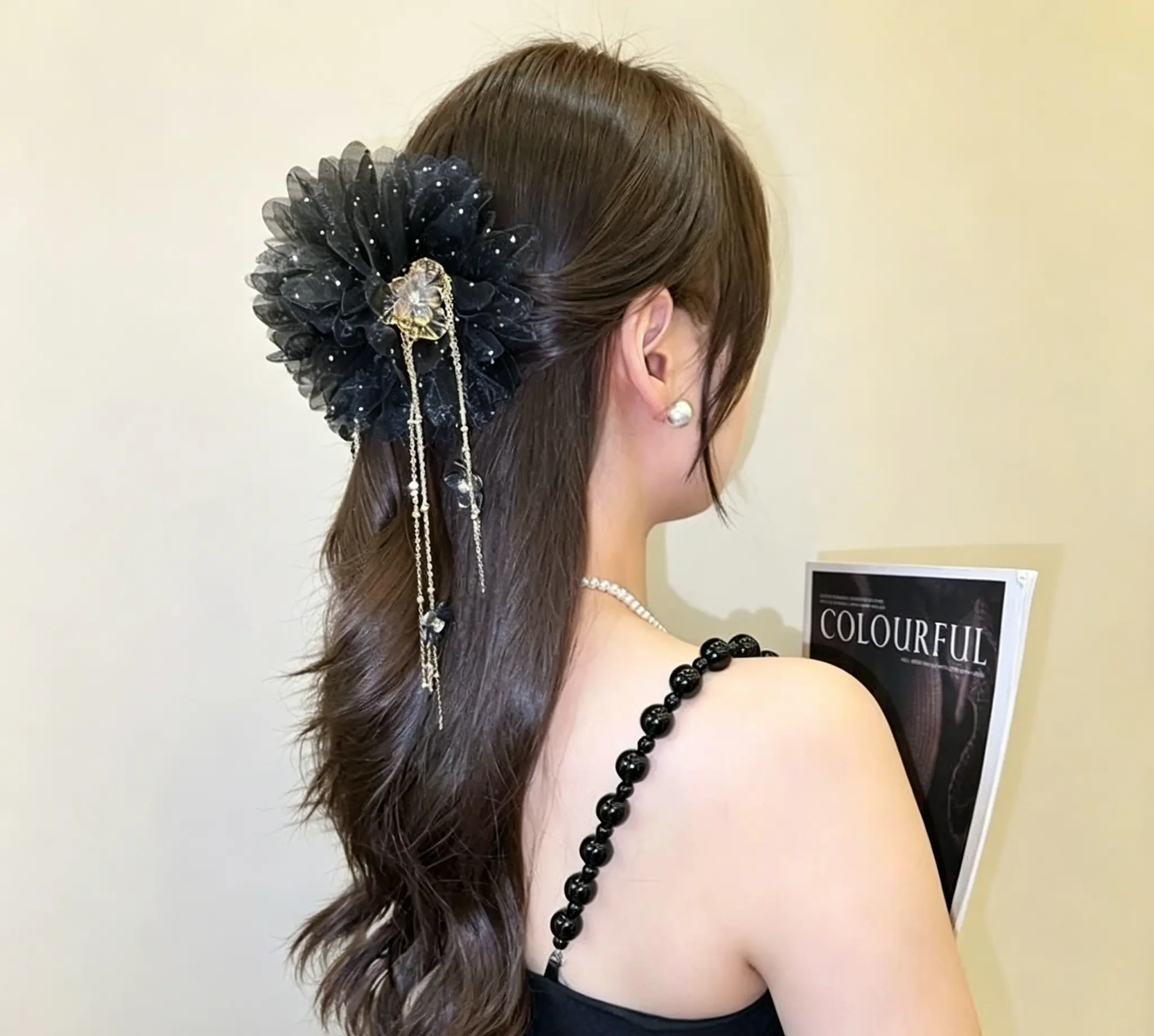 Step by Step Lotus New Butterfly Hair Accessory Flower Tassel Back Head Claw Clip Premium Shark Clip Versatile Women's Hairpin with Elegant Design Flower Bun Maker Hair Clip Set Hijab Hair Clip